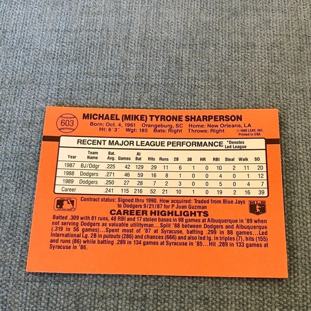 1990 Donruss Los Angeles Dodgers Baseball Card Trading Card